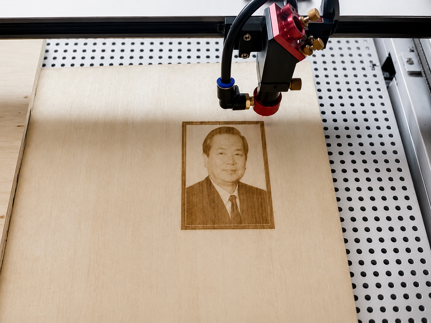 Exemplo de gravação a laser em madeira